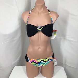 Raisins Heart Embellished Halter Bikini (E)